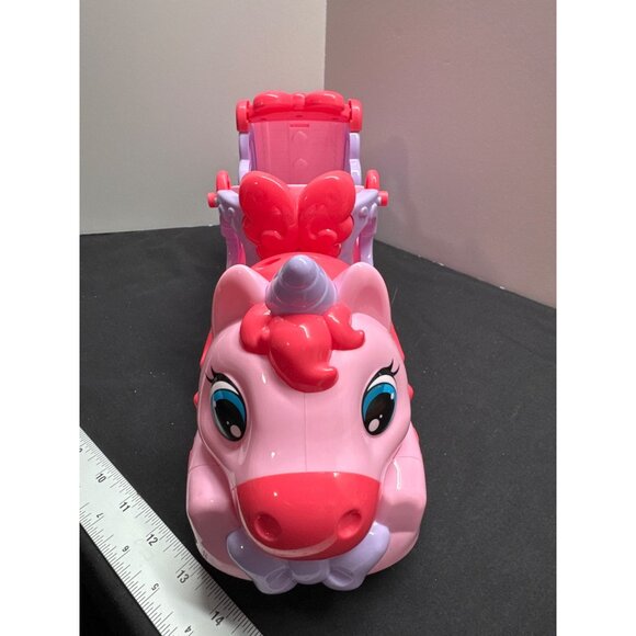 Pink Unicorn Toy Truck With Heart Details & Ramps Working Sounds and Lights - Picture 4 of 13